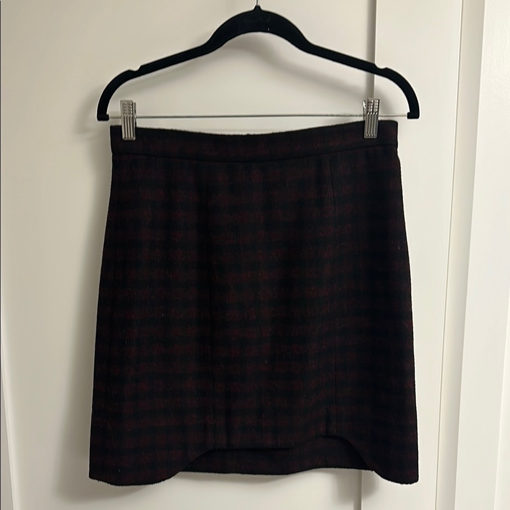 Erin Kleinberg Buffalo Check Wool Mini Skirt